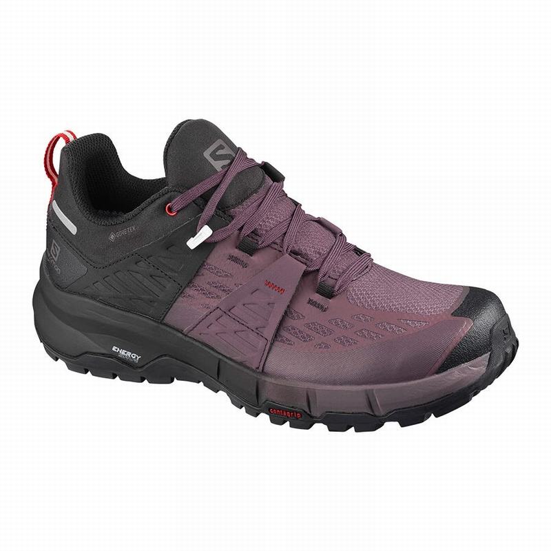 Salomon Israel ODYSSEY GTX W - Womens Hiking Shoes - Black/Red (VQNS-54713)